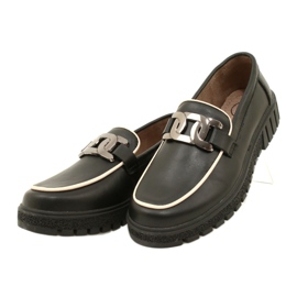 Sapatos femininos elegantes de couro Filippo DP4728/23 BK, preto 2