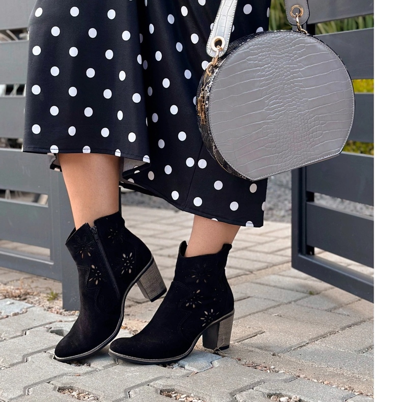 Olivier Openwork de salto alto Lena preto 1