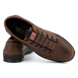 Polbut Sapatos casuais de couro masculino K22 marrom escuro castanho 4