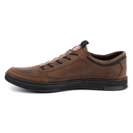 Polbut Sapatos casuais de couro masculino K22 marrom escuro 1