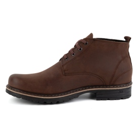 Polbut Botins masculinos de couro 2119 castanho escuro 1