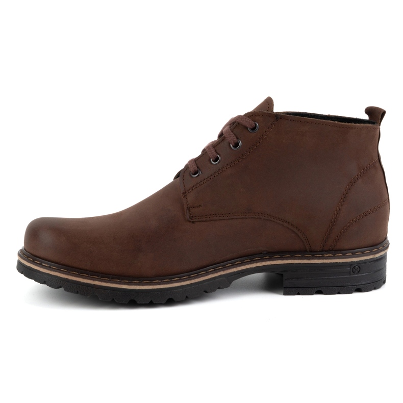 Polbut Botins masculinos de couro 2119 castanho escuro 1