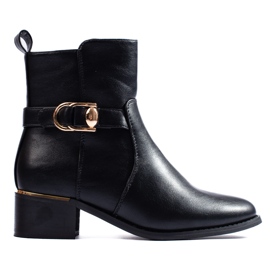 Botas pretas de salto baixo da Shelovet preto 1