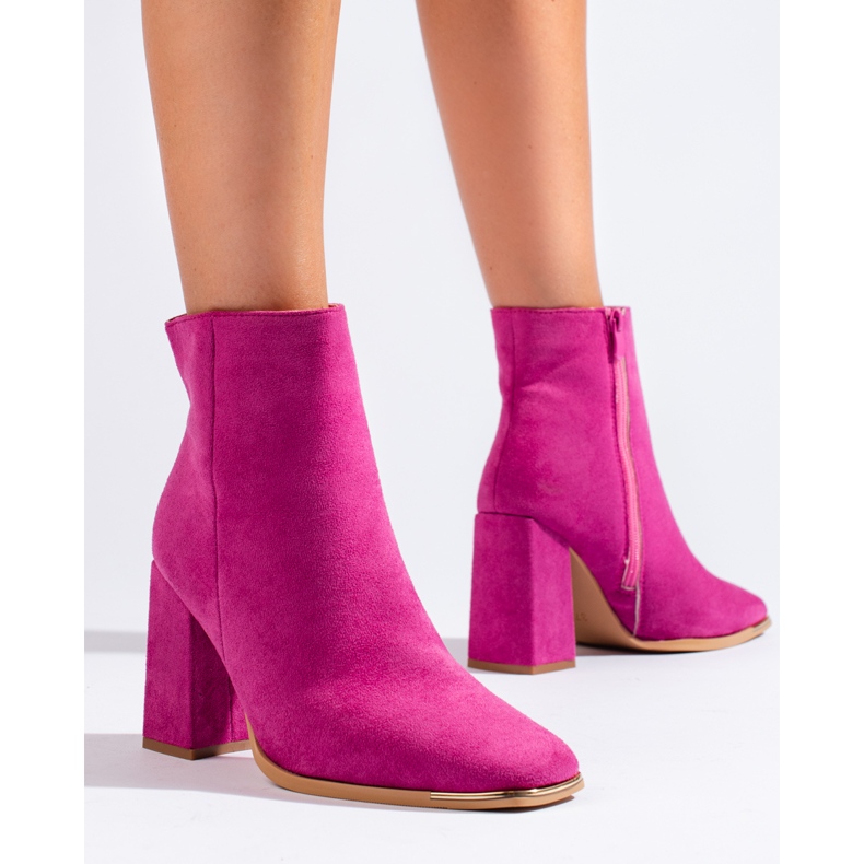 Botas femininas fúcsia no poste Shelovet rosa 1