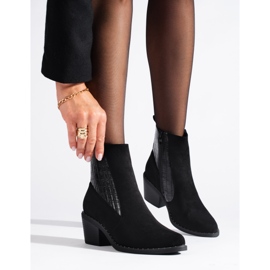 Botas femininas pretas elegantes no poste Shelovet preto 1