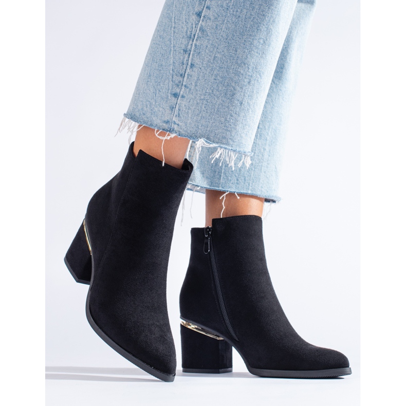 Botas pretas de camurça da Shelovet preto 1