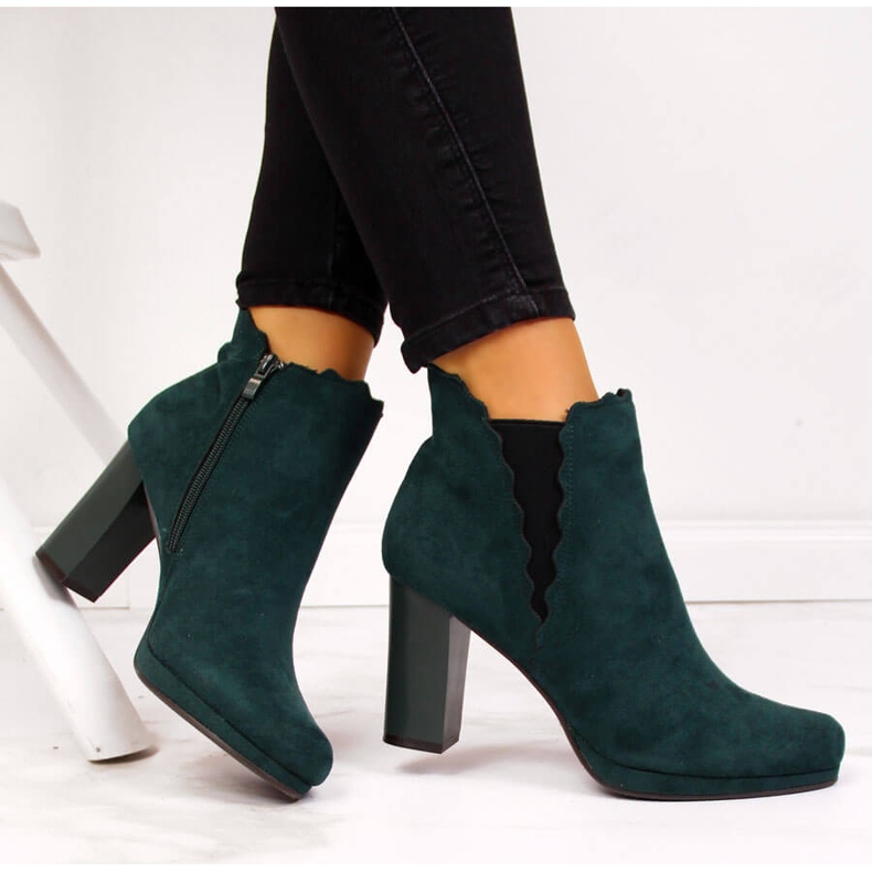 Botins femininos com isolamento, verdes Jezzi FAF125-12 1 Botins femininos com isolamento, verdes Jezzi FAF125-12 1