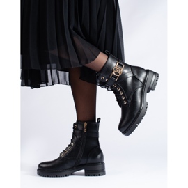 W. Potocki Vestuário de trabalho feminino Potocki feito de couro ecológico preto 2