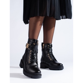 W. Potocki Vestuário de trabalho feminino Potocki feito de couro ecológico preto 1