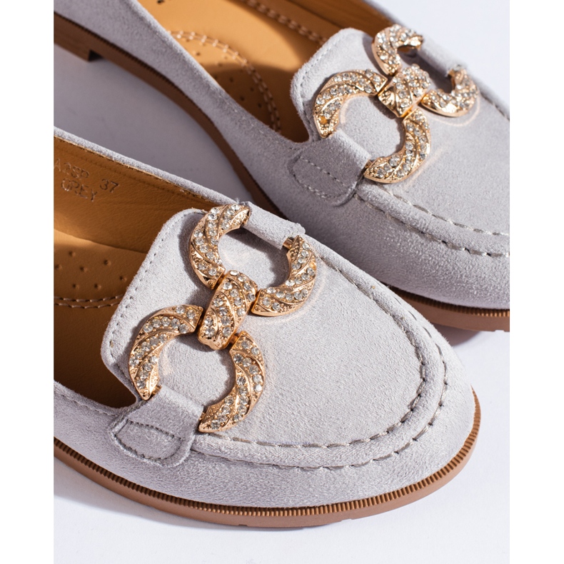 SHELOVET Mocassins de mulher em camurça cinza Shelovvet 2