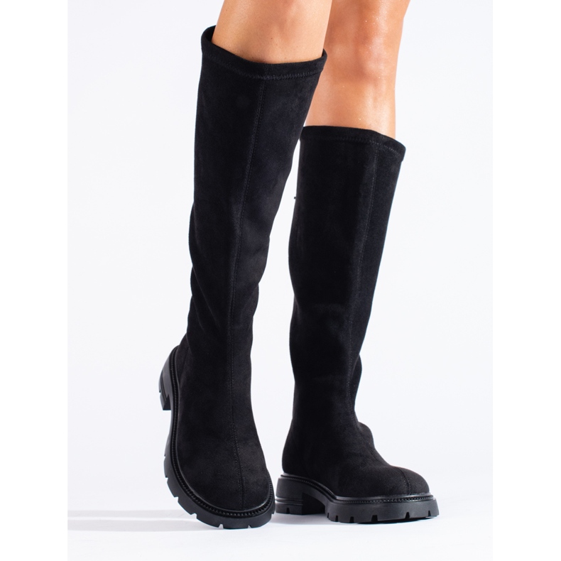 Botas Shelovet de camurça preta preto 1