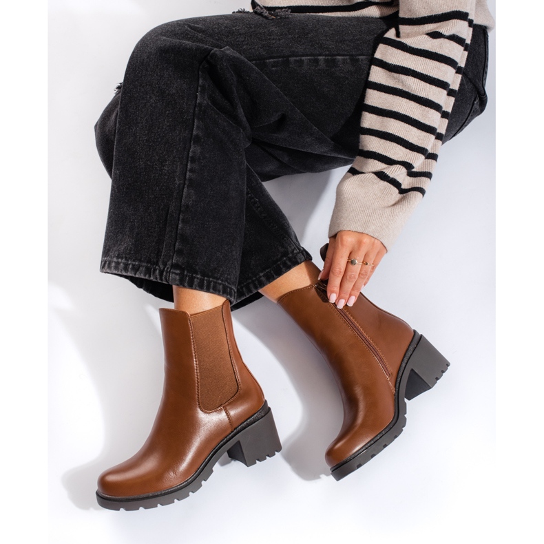Botas Chelsea femininas Shelovet marrons marrom 1