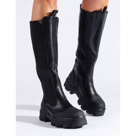 Botas pretas com parte superior flexível Shelovet preto 1