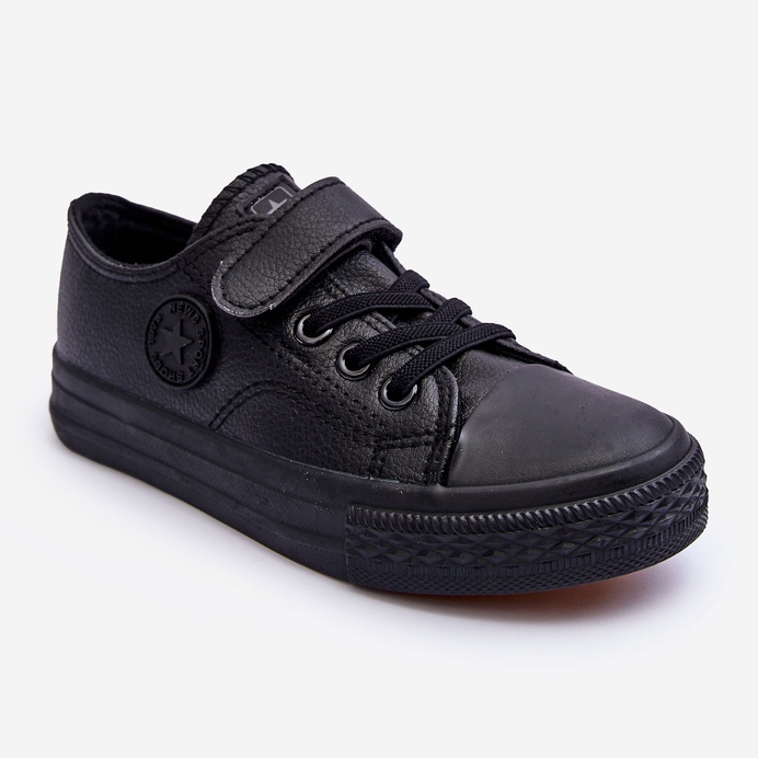 PE1 Tênis infantil com velcro preto Delmara 1