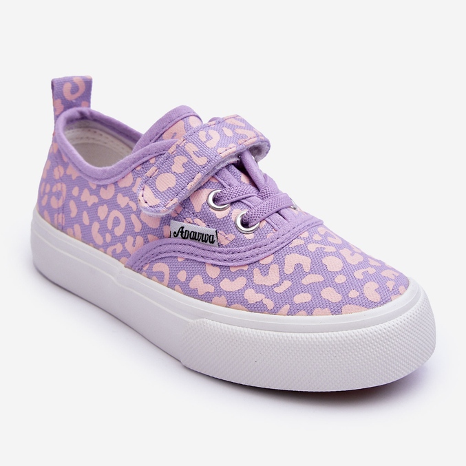 PA1 Tênis infantil estampado com velcro roxo Talirena 1