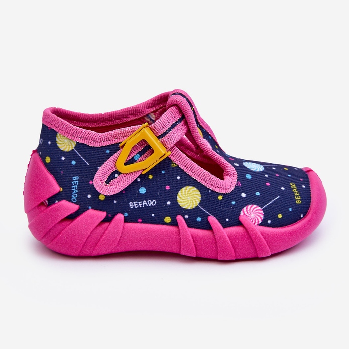 BEFADO S.A. Chinelos femininos Befado 110P471, rosa e azul marinho 2