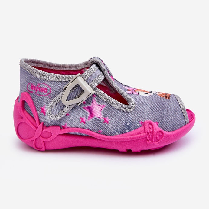 BEFADO S.A. Chinelos Befado Esquilo Sandálias 213P137 Cinza e Rosa 2