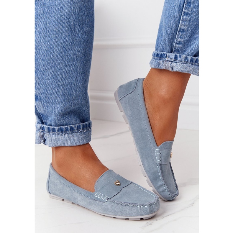 S.Barski Mocassins de camurça feminino S. Barski Azul 4