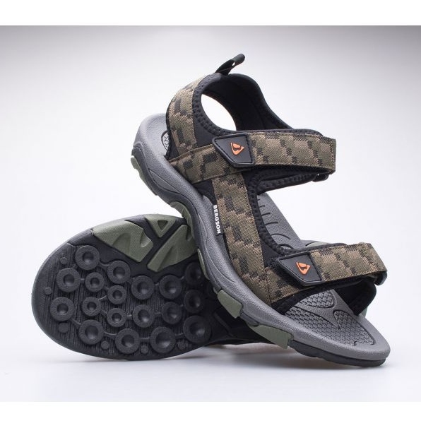 Bergson Benue Sandálias masculinas de caminhada BRG00127 verdes 1