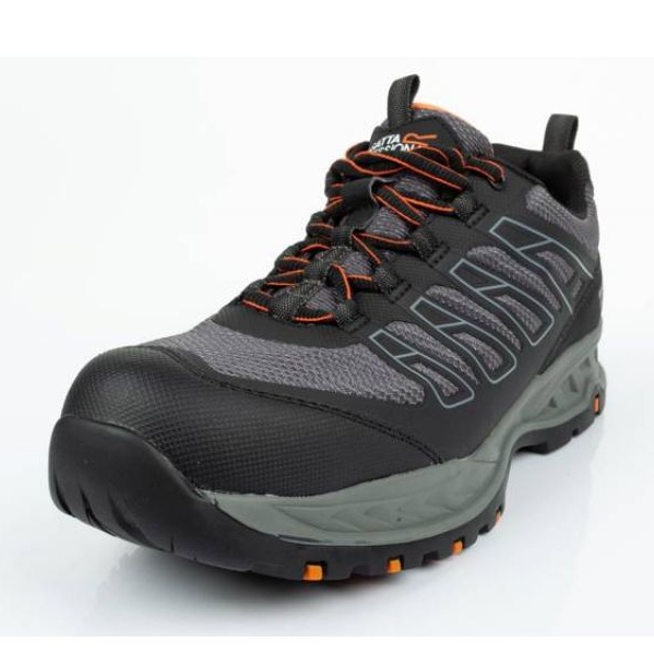 Sapatos de trabalho de saúde e segurança masculinos Regatta Pro Kata S1p Trk125 preto e cinza 2