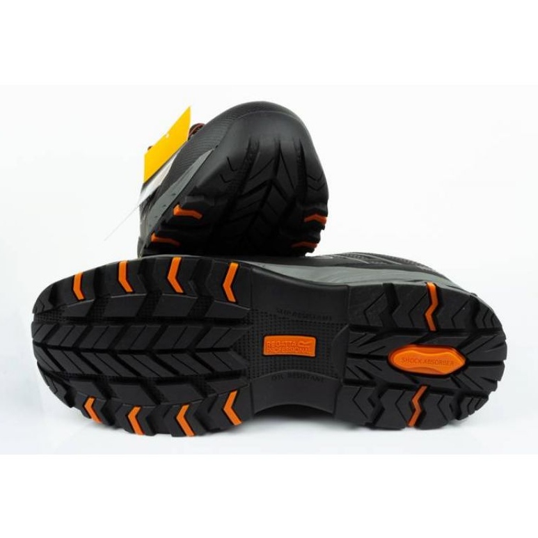 Sapatos de trabalho de saúde e segurança masculinos Regatta Pro Kata S1p Trk125 preto e cinza 4