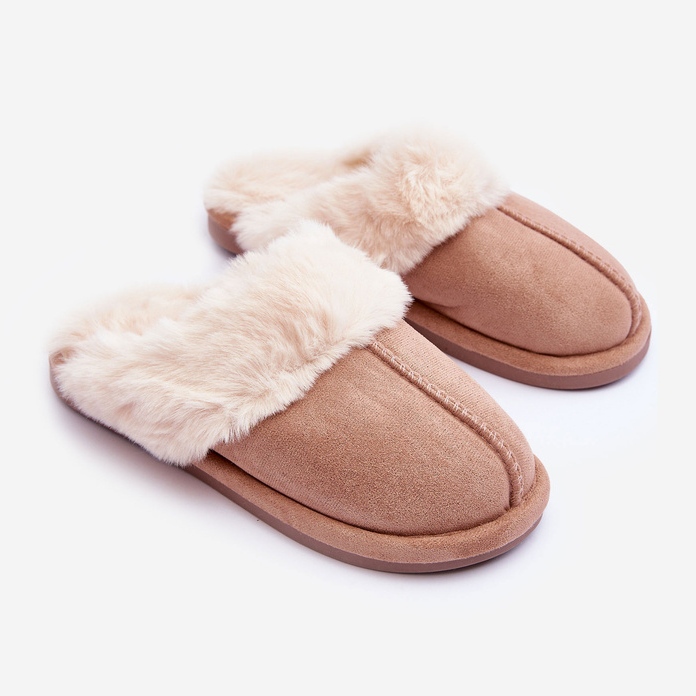 FB3 Chinelos rosados ​​femininos bege com pele 1