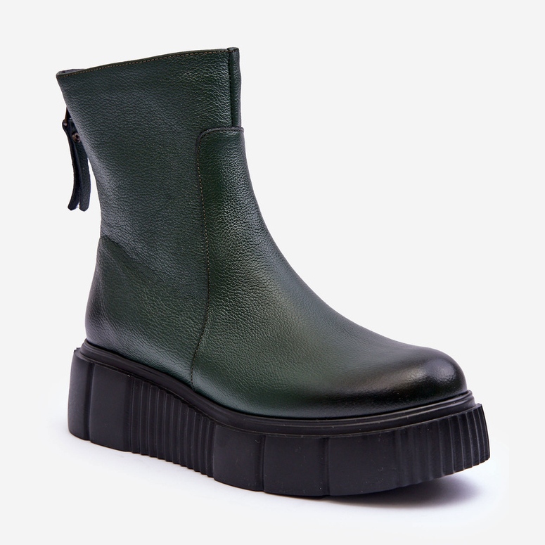 Lemar Botas femininas de couro com plataforma verde Jenefer 2