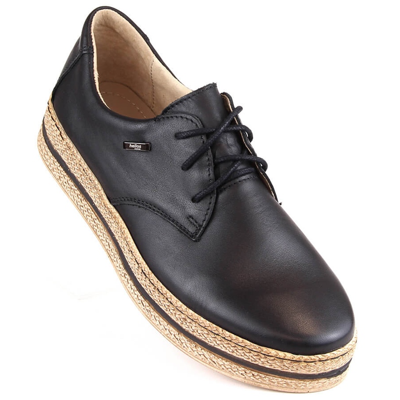 Sapatos femininos confortáveis ​​de couro com plataforma preta, Helios 380.011 bege 1