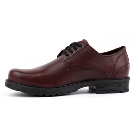Polbut Sapatos caçadores de couro masculino 2120 bordô vermelho 1