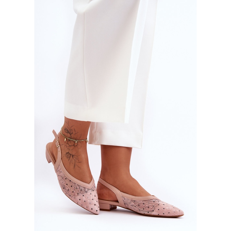 PG1 Sapatilhas femininas de bolinhas rosa Adore 1