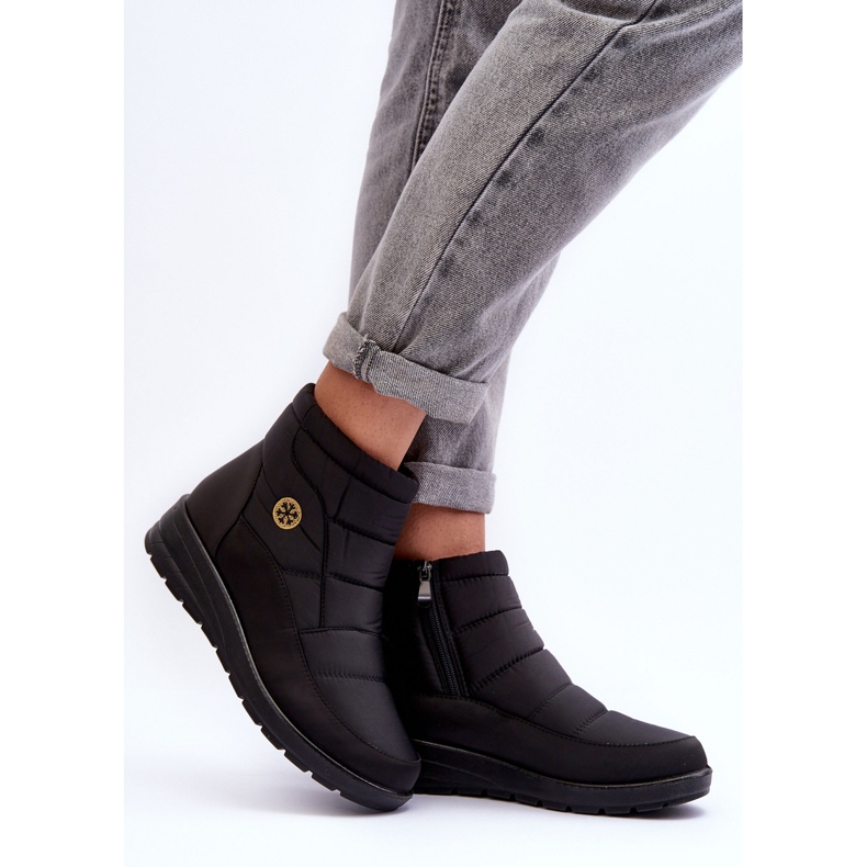 News Botas de neve isoladas femininas pretas preto 1