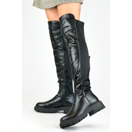 Botas femininas elásticas pretas Viris preto 1