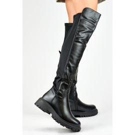 Botas femininas elásticas pretas Viris preto 2
