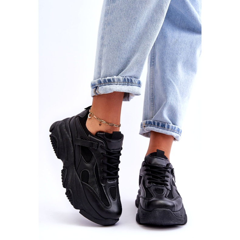 PA1 Tênis Chunky Platform Feminino Preto Agnenia 1