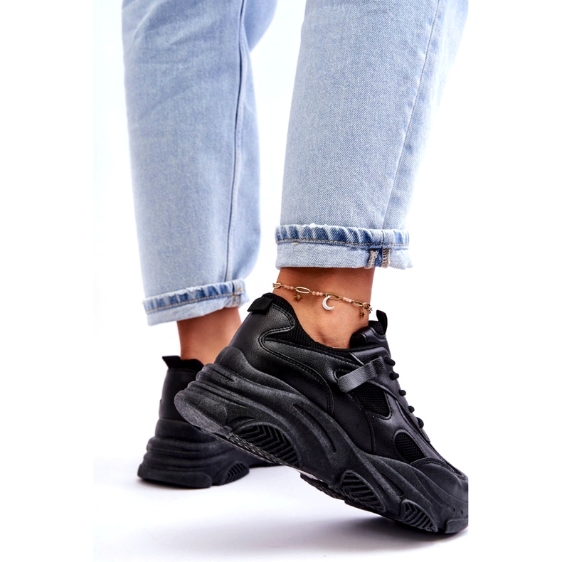 PA1 Tênis Chunky Platform Feminino Preto Agnenia 3