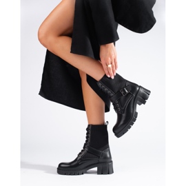 Bolsas femininas Shelovet com cadarço com cabedal flexível preto 1 Bolsas femininas Shelovet com cadarço com cabedal flexível preto 1