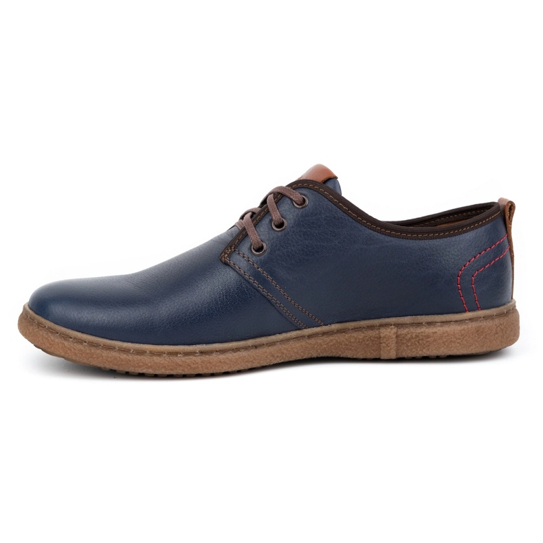 Kampol Sapatos casuais masculinos de couro 22KAM, azul marinho 1