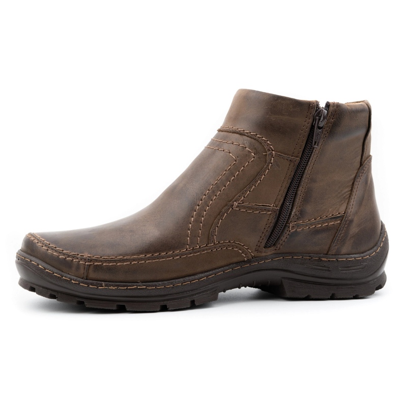 Olivier Botas de inverno de homem em pele 354MP castanho escuro marrom 1