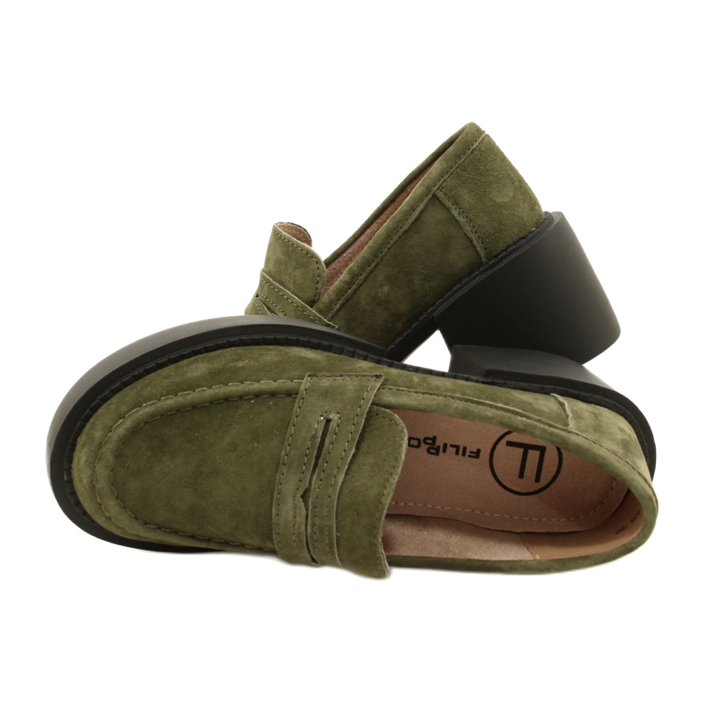 Mocassins de camurça da moda Filippo DP4685/23 KH verde 3