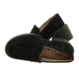 Mocassins de camurça da moda Filippo DP4685/23 BK preto 4