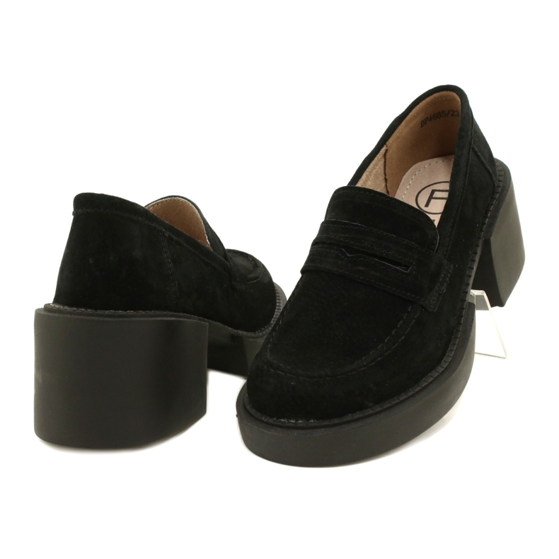 Mocassins de camurça da moda Filippo DP4685/23 BK preto 3