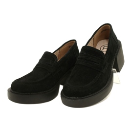Mocassins de camurça da moda Filippo DP4685/23 BK preto 2
