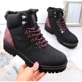 Botas femininas pretas com cadarço Big Star MM274318 preto 1 Botas femininas pretas com cadarço Big Star MM274318 preto 1