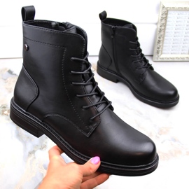 Botas pretas clássicas femininas com isolamento de Sergio Leone BT590 preto 1