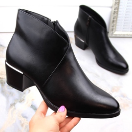 Botas de cowboy femininas com isolamento de salto alto, pretas Vinceza 58125 preto 1