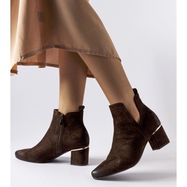 Botins marrons de salto baixo, Vinceza marrom 1
