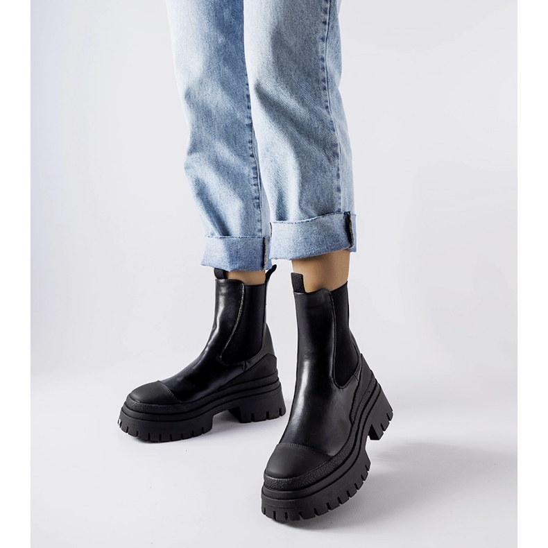 Botins Wexford maciços pretos com cano curto 1