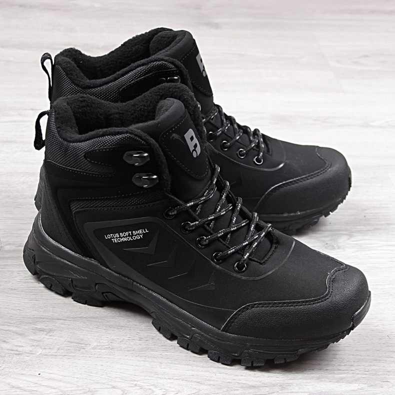 Sapatos de trekking pretos masculinos McBraun 1403 1