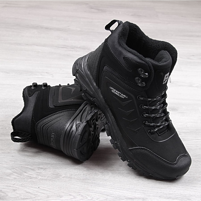 Sapatos de trekking pretos masculinos McBraun 1403 2