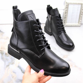 Botas femininas pretas com isolamento de salto baixo Vinceza 58167 preto 1